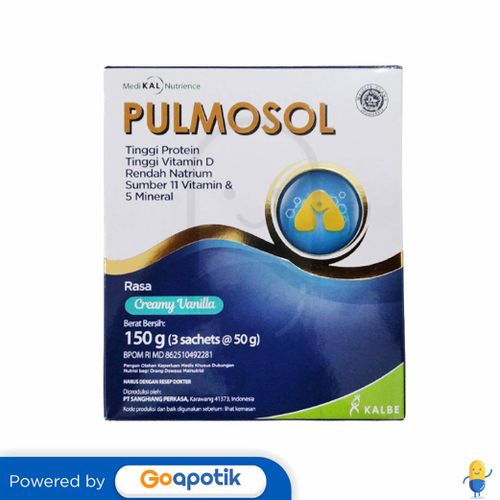 PULMOSOL CREAMY VANILLA 50 GRAM BOX 3 SACHET (150 GRAM)