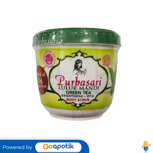 PURBASARI LULUR MANDI BODY SCRUB GREEN TEA 235 GRAM POT