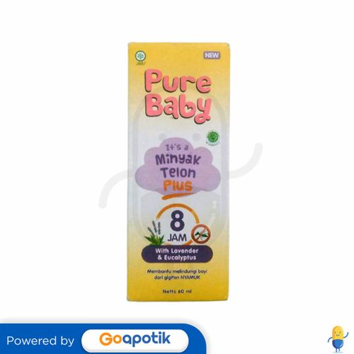 PURE BABY MINYAK TELON PLUS 8 JAM LAVENDER & EUCALYPTUS 60 ML BOTOL