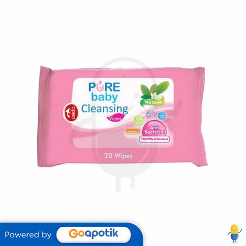 PURE BABY WIPES CLEANSING TEA OLIVE BOX 20 PCS