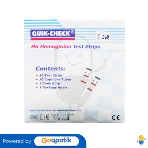 QUICK CHECK STRIP TEST HEMOGLOBIN STRIP 50 PCS