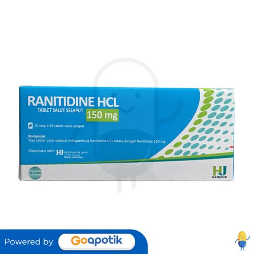 RANITIDINE HEXPHARM 150 MG BOX 100 TABLET