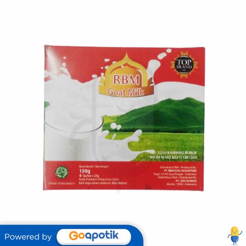 RBM SUSU KAMBING BUBUK 25 GRAM BOX 6 SACHET (150 GRAM)