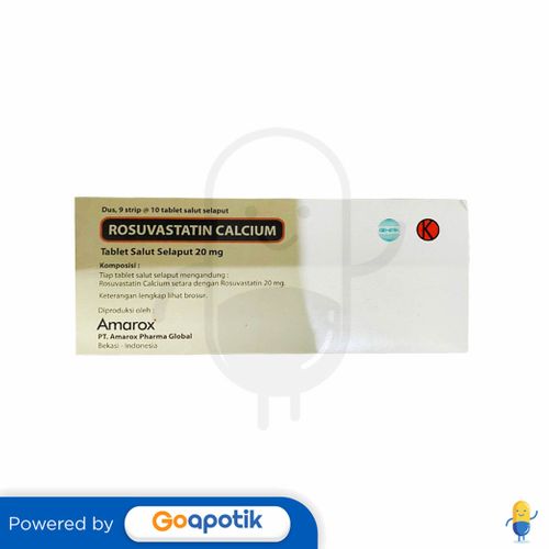 ROSUVASTATIN CALCIUM AMAROX 20 MG BOX 90 TABLET