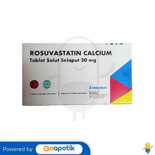 ROSUVASTATIN CALCIUM INTERBAT 20 MG BOX 100 TABLET