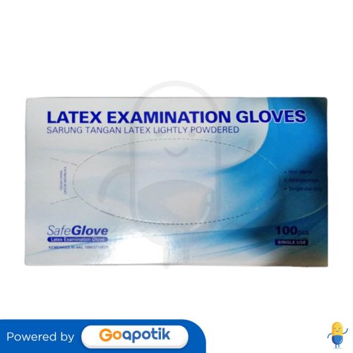 SAFEGLOVE LATEX EXAMINATION GLOVE SIZE XS BOX 100 PCS Kegunaan, Efek