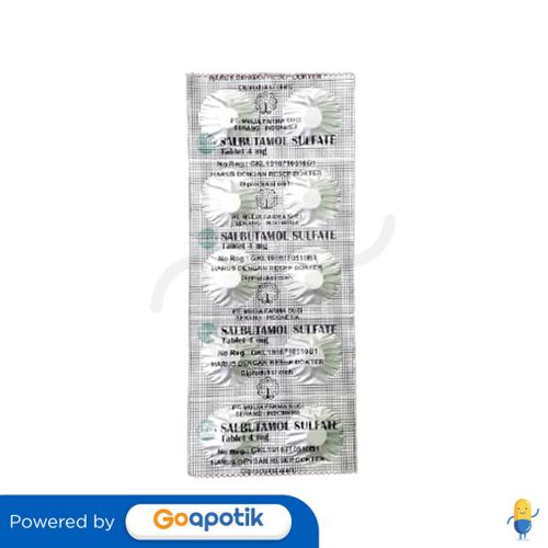 SALBUTAMOL SULFATE MULIA 4 MG STRIP 10 TABLET