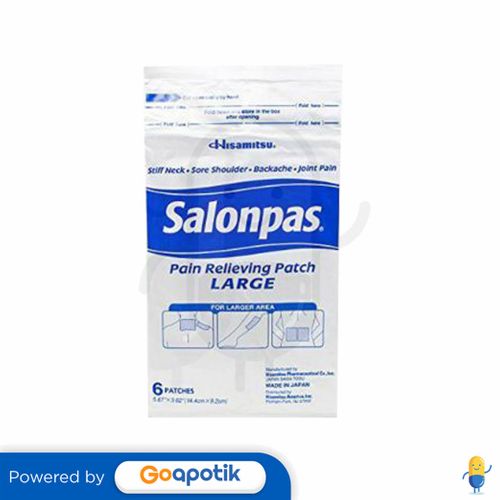 SALONPAS PAIN RELIEVING LARGE PATCH 4X1 PCS