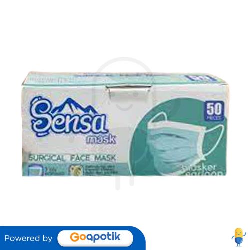 SENSA 3PLY SURGICAL FACE MASK EARLOOP HIJAU BOX 50 PCS