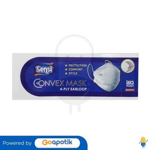 SENSI 4PLY CONVEX MASK EARLOOP PUTIH BOX 20 PCS