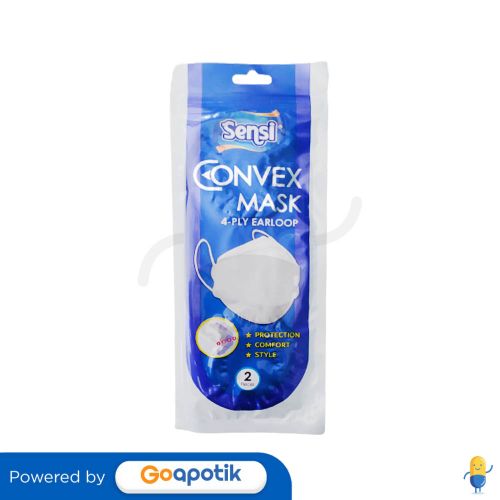 SENSI 4PLY CONVEX MASK EARLOOP PUTIH PACK 2 PCS