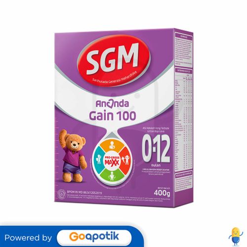 SGM ANANDA GAIN 100 USIA 0-12 BULAN 400 GRAM BOX