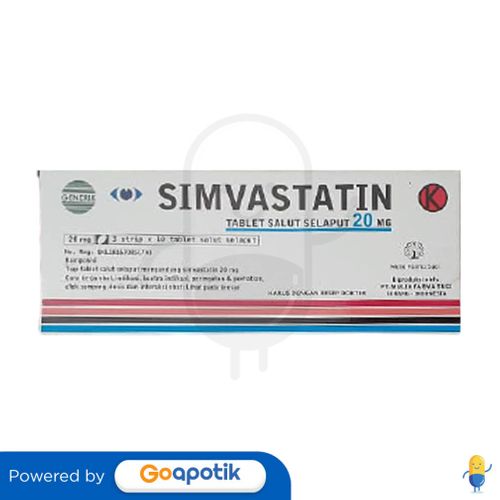 SIMVASTATIN MULIA 20 MG BOX 100 TABLET