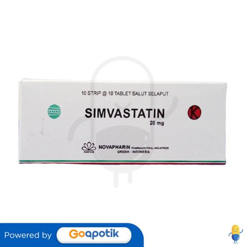 SIMVASTATIN NOVAPHARIN 20 MG BOX 100 TABLET