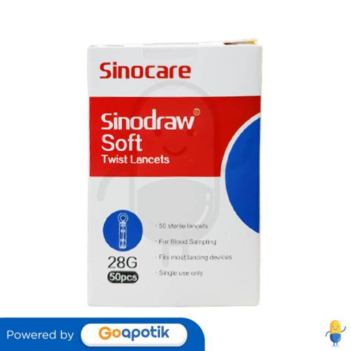 SINOCARE SINODRAW TWIST LANCETS 28G BOX 50 PCS