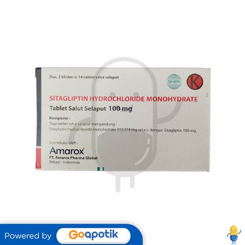 SITAGLIPTIN HYDROCHLORIDE MONOHYDRATE AMAROX 100 MG BOX 28 TABLET