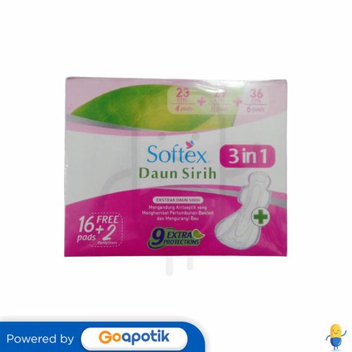 SOFTEX DAUN SIRIH 3 IN 1 PACK 16 PADS + 2 PANTYLINER