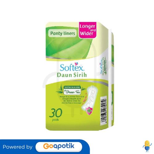 SOFTEX PANTYLINER DAUN SIRIH + GREEN TEA LONG AND WIDER PACK 30 PCS