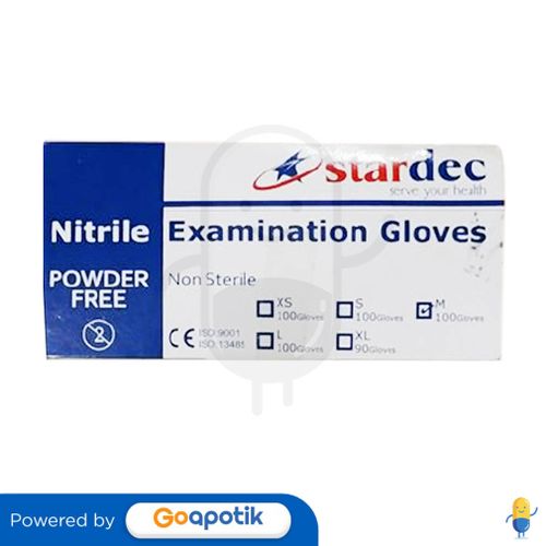 STARDEC NITRILE EXAMINATION GLOVES UKURAN M BOX 100 PASANG