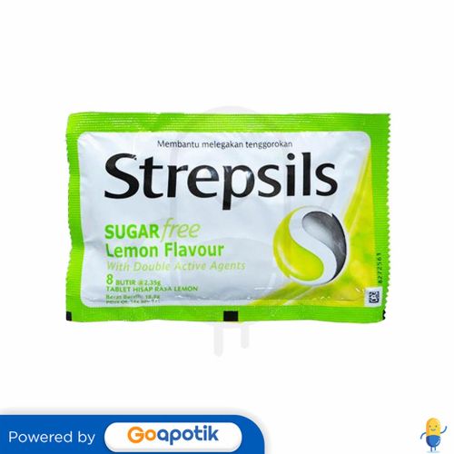 STREPSILS LEMON FLAVOUR SUGAR FREE SACHET 8 TABLET