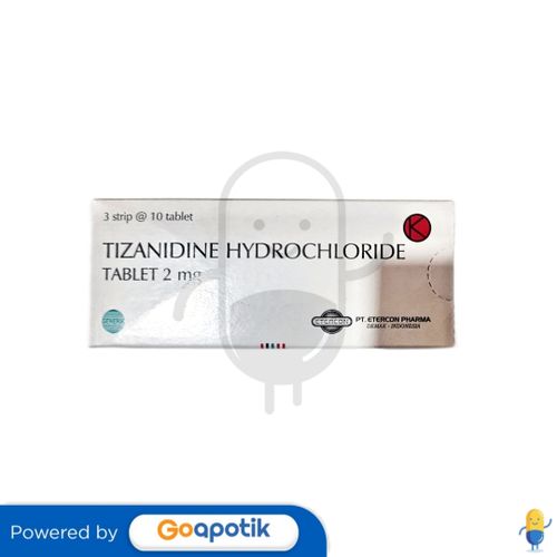 TIZANIDINE HYDROCHLORIDE ETERCON 2 MG BOX 30 TABLET