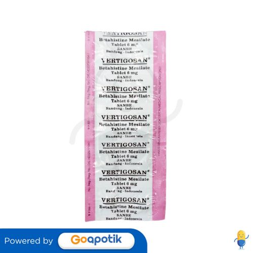 VERTIGOSAN 6 MG STRIP 10 TABLET - Kegunaan, Efek Samping, Dosis Dan ...