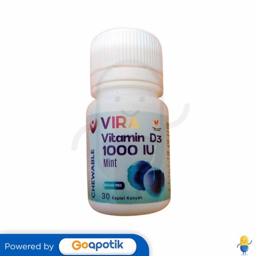 VIRA VITAMIN D3 1000 IU RASA MINT SUGAR FREE BOTOL 30 KAPLET