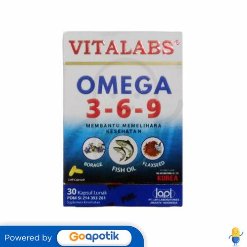 VITALABS OMEGA 369 BOTOL 30 KAPSUL Kegunaan, Efek Samping, Dosis