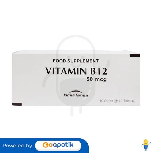 VITAMIN B12 KIMIA FARMA 50 MCG BOX 100 TABLET