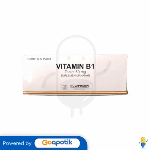 VITAMIN B1 NOVAPHARIN 50 MG BOX 100 TABLET