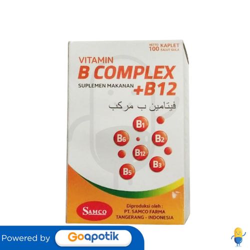 VITAMIN B COMPLEX + B12 SAMCO BOTOL 100 KAPLET - Kegunaan, Efek Samping ...