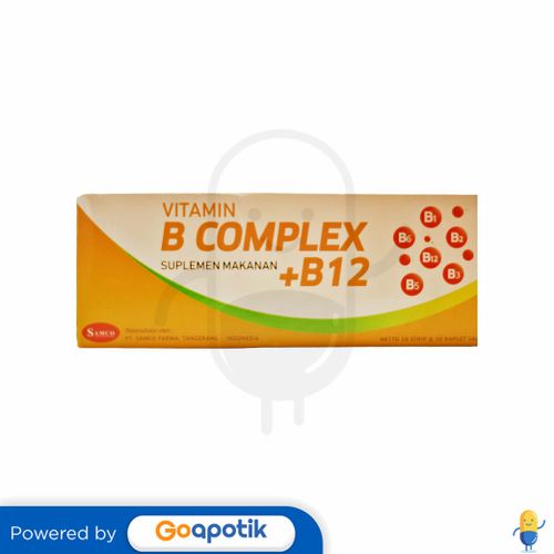 VITAMIN B COMPLEX + B12 SAMCO BOX 100 KAPLET - Kegunaan, Efek Samping ...