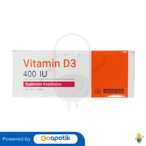 VITAMIN D3 NOVAPHARIN 400 IU BOX 30 KAPLET