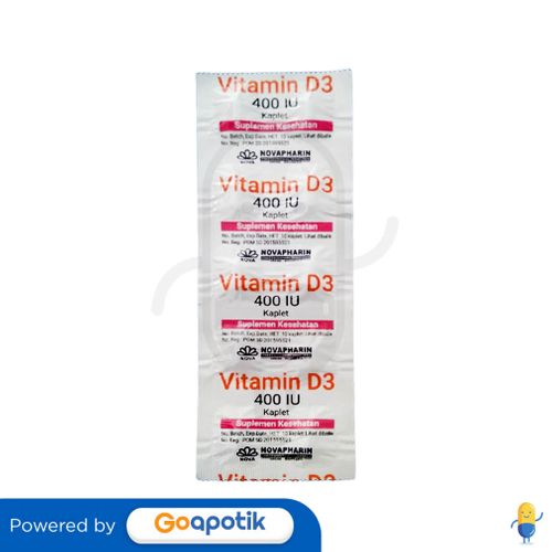VITAMIN D3 NOVAPHARIN 400 IU STRIP 10 KAPLET