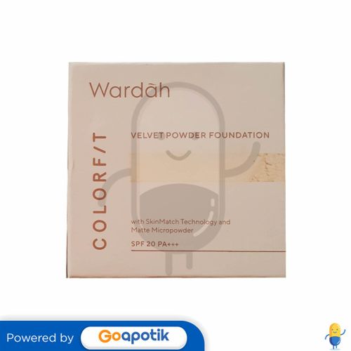 WARDAH COLORFIT VELVET POWDER FOUNDATION 22N LIGHT IVORY CASE