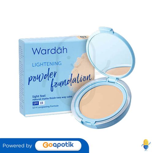 WARDAH LIGHTENING POWDER FOUNDATION LIGHT FEEL 01 LIGHT BEIGE 12 GRAM CASE