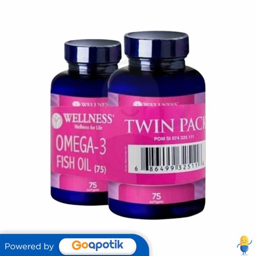 WELLNESS OMEGA-3 1000 MG BOTOL 75 SOFTGEL - TWIN PACK