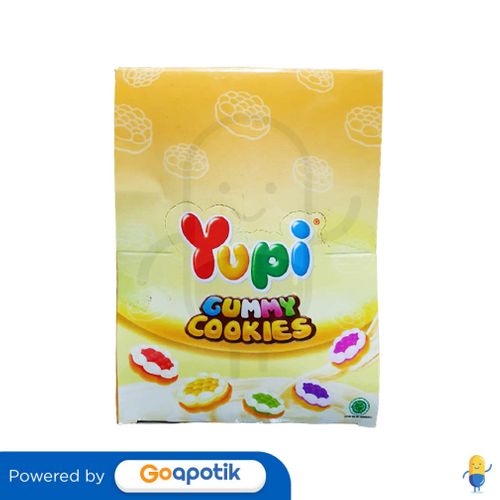 YUPI GUMMY COOKIES RASA STROBERI LEMON MELON 7 GRAM BOX 24 SACHET