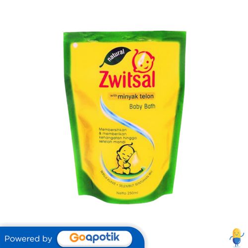 ZWITSAL BABY BATH NATURAL WITH MINYAK TELON 250 ML REFILL