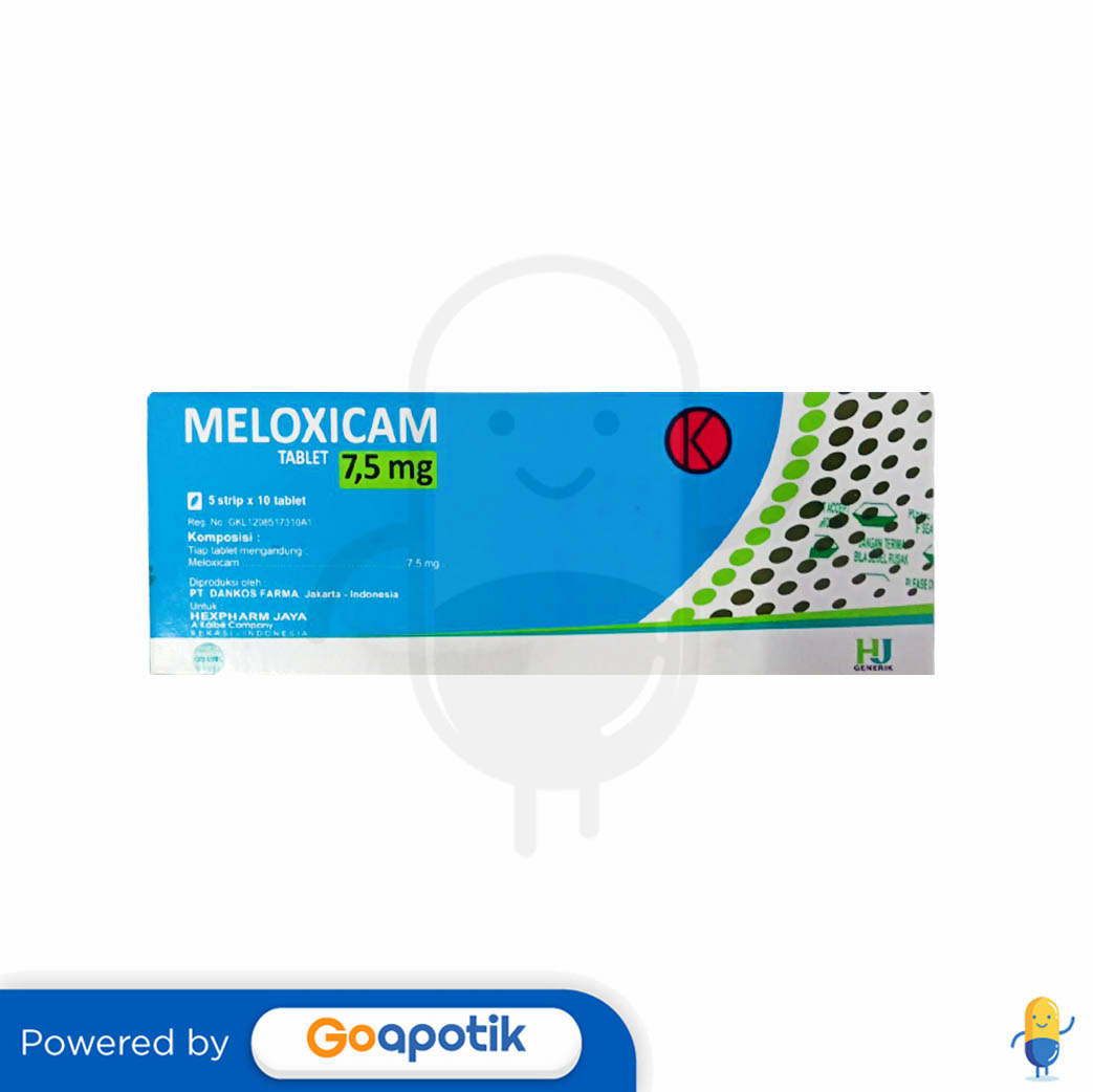 MELOXICAM HEXPHARM 7.5 MG BOX 50 TABLET Kegunaan, Efek Samping, Dosis dan Aturan Pakai