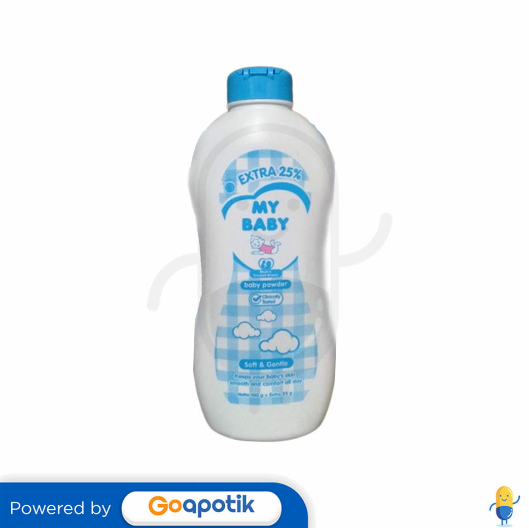 MY BABY POWDER SOFT & GENTLE BOTOL 100 GRAM + 25 GRAM Kegunaan, Efek