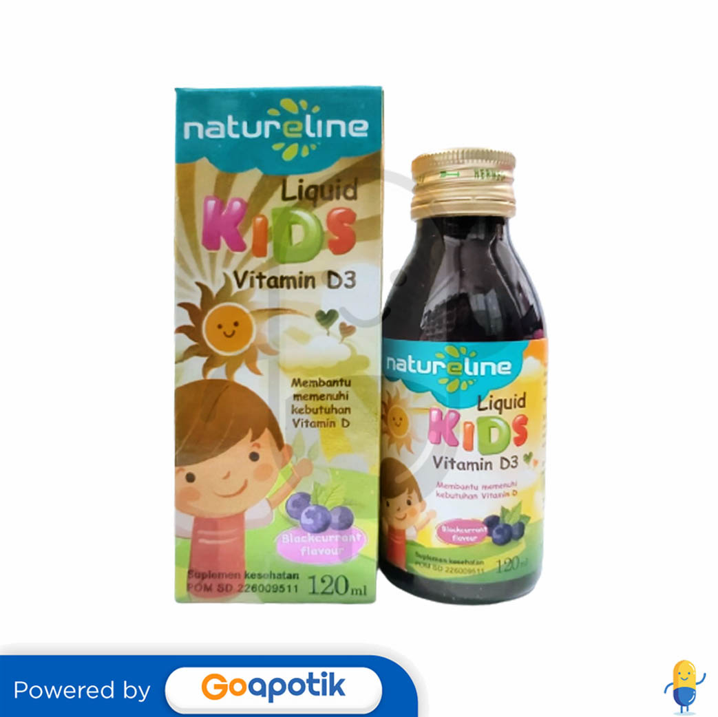 NATURELINE LIQUID KIDS VITAMIN D3 RASA BLACKCURRANT 120 ML BOTOL natureline-liquid-kids-vitamin-d3-rasa-blackcurrant-120-ml-botol