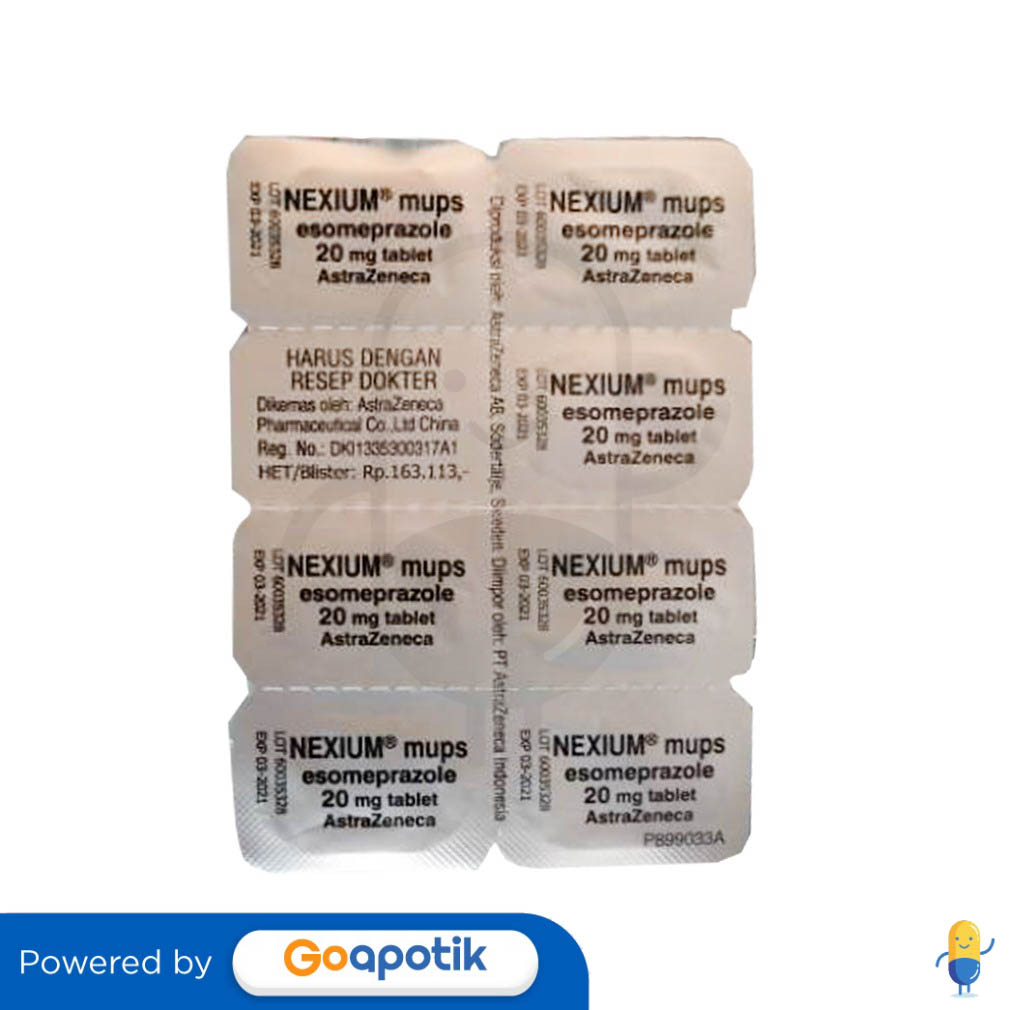 Nexium Mups 20 Mg Blister 7 Tablet Kegunaan Efek Samping Dosis Dan