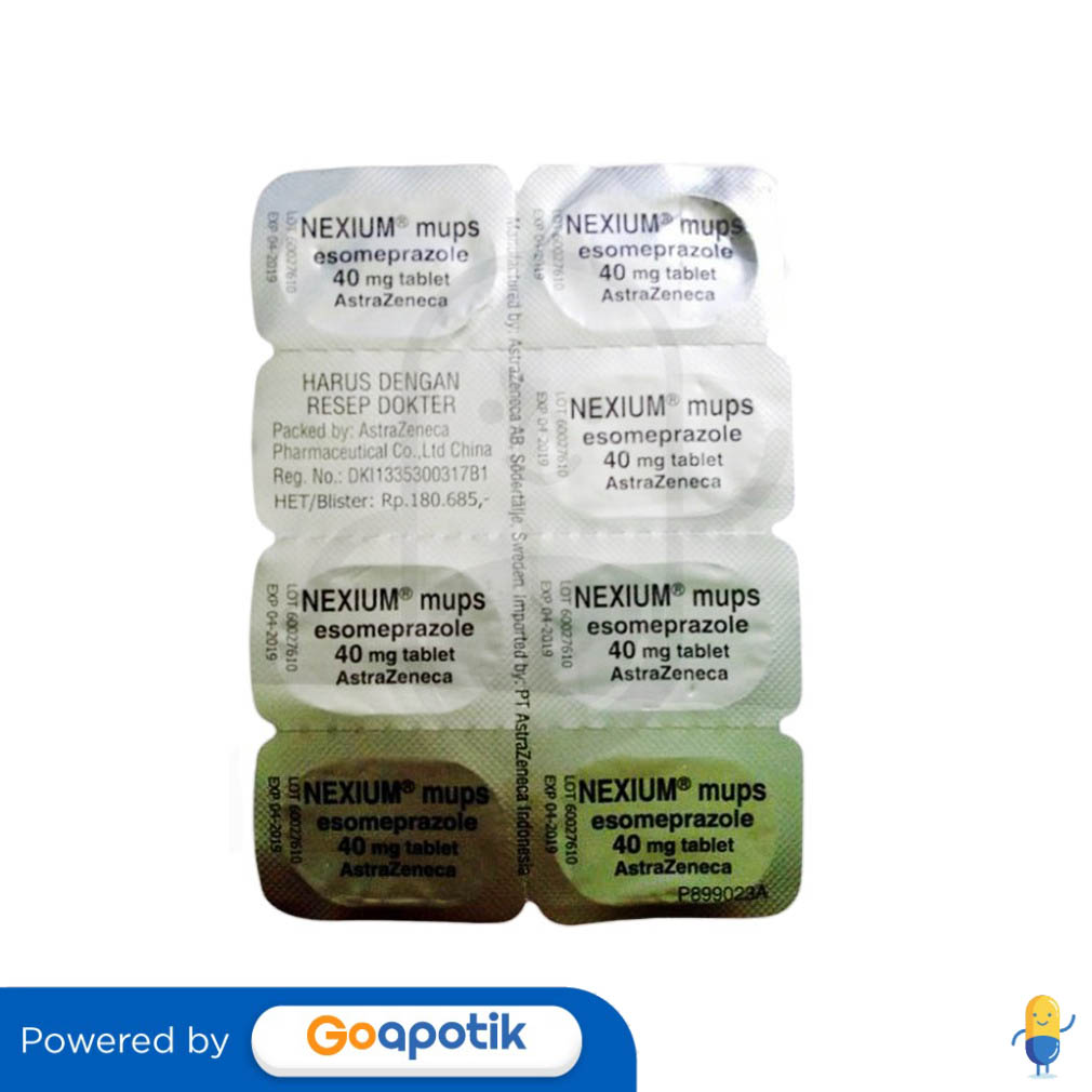 Nexium Mups 40 Mg Blister 7 Tablet Kegunaan Efek Samping Dosis Dan