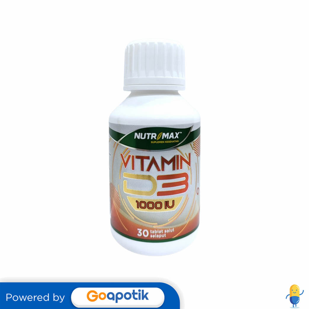 NUTRIMAX VITAMIN D3 1000 IU BOTOL 30 TABLET Kegunaan, Efek Samping
