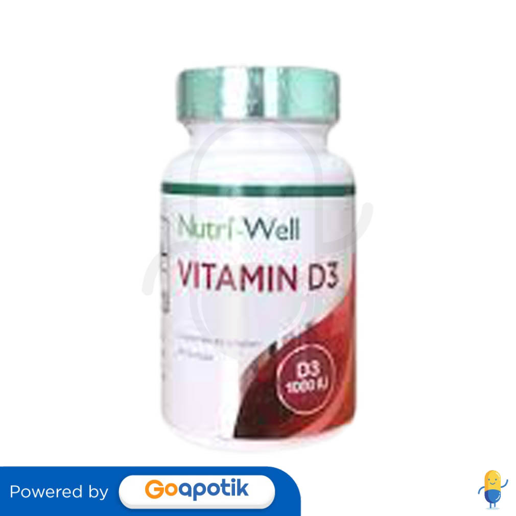 NUTRIWELL VITAMIN D3 1000 IU BOTOL 30 KAPSUL Kegunaan, Efek Samping