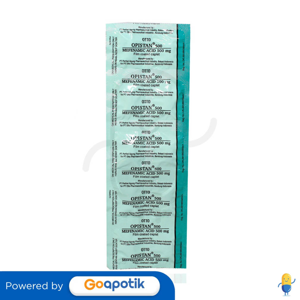 OPISTAN 500 MG KAPLET - Kegunaan, Efek Samping, Dosis dan Aturan Pakai