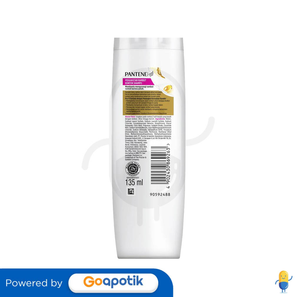 Pantene Pro V Perawatan Rambut Rontok Shampoo 135 Ml Kegunaan Efek Samping Dosis Dan Aturan 