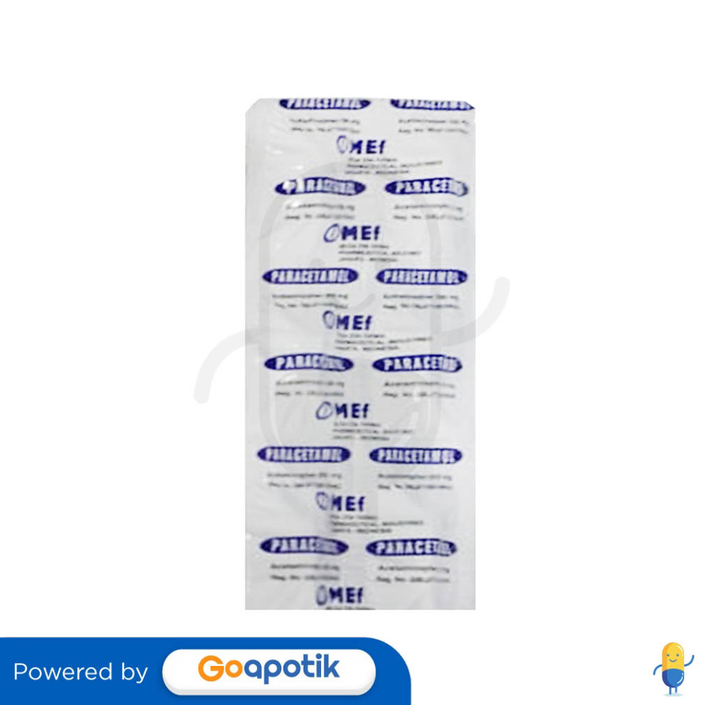 PARACETAMOL MEF 500 MG STRIP 10 TABLET Kegunaan, Efek Samping, Dosis