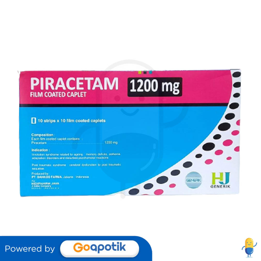 PIRACETAM HEXPHARM 1200 MG BOX 100 TABLET - Kegunaan, Efek Samping ...